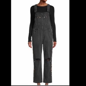 Driftwood Boyfriend Embroidered Overalls - Sz M